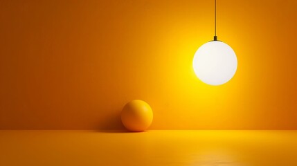 Single light source on a stark yellow background