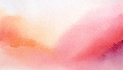 Abstract delicate pink, peach and blush watercolor splash background.