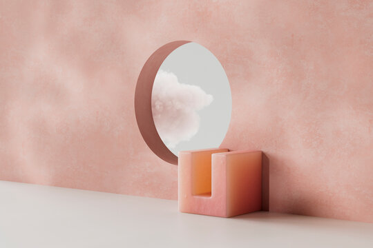 abstract interior with pink walls