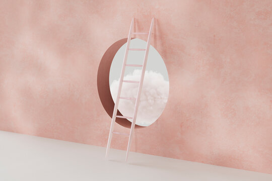 a ladder on a window. growth concept
