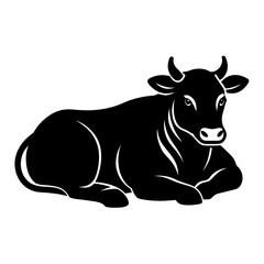 Fat Cow Resting High-Quality Vector Illustration for Your Designs