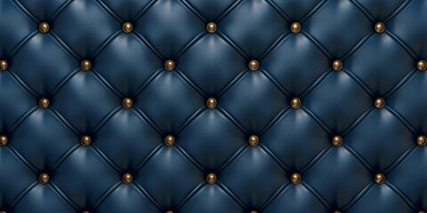 Perfectly crafted illustration of royal deepblue velvet fabric with golden buttons Generative AI - obrazy, fototapety, plakaty