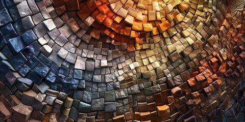 Colorful ceramic mosaic wall texture background. Abstract background and texture for design - Ai Generated