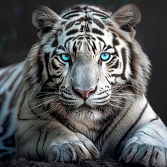 white tiger with blue eyes