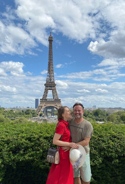 Couple In Paris, In front of Eiffel Tower