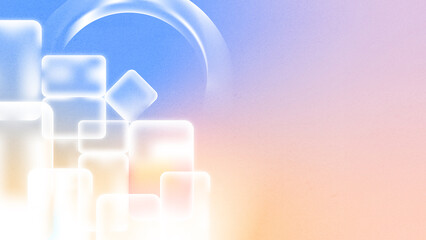 Abstract gradient tech background with geometric transparent shapes