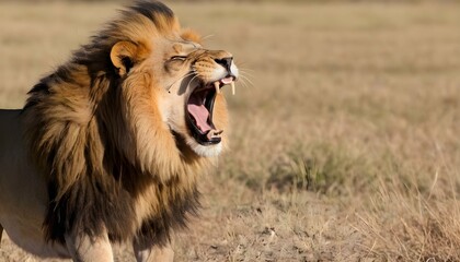 A-Lion-Roaring-To-Establish-Dominance-