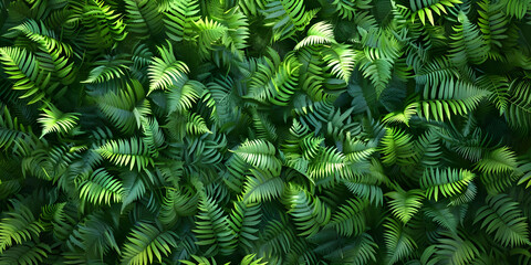 Tropical green leaves background, nature wallpaper - Ai Generated