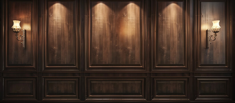 Fototapeta modern luxury wooden inticrate moulding panels old brown concept background