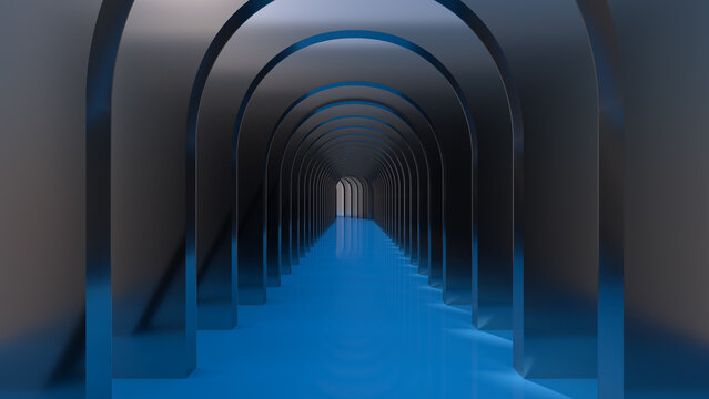 Iridescent Arch Wall Corridor