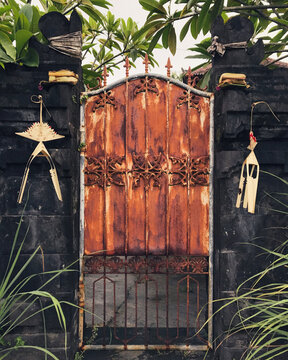 Balinese rustic iron door