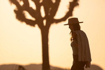 Woman standing In Desert