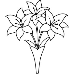 Breathtaking Bouquet of Lilies Vector Captivating Floral Illustration