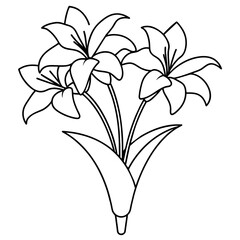 Breathtaking Bouquet of Lilies Vector Captivating Floral Illustration