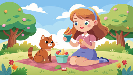 Obraz na płótnie Canvas summer-picnic-spirit-vector-illustration--summer-p