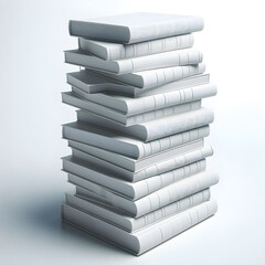 stack of white books on white background, white book, book stack