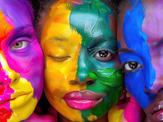 Obraz premium Artistic body paint showcasing