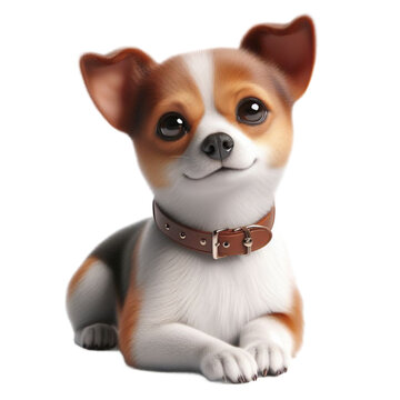 Realistic Cute Dog in transparent Background