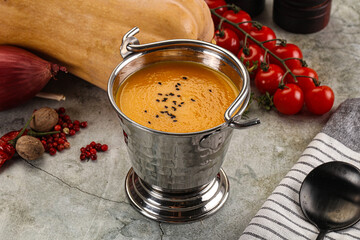 Vegetarian Pumpkin soup with spices
