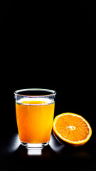 a glass of orange juice. useful natural vitamins. healthy food