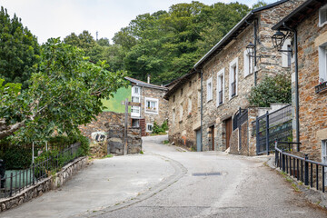 a street in Balboa village, comarca of Valcarce, El Bierzo, province of Leon, Castile and Leon, Spain