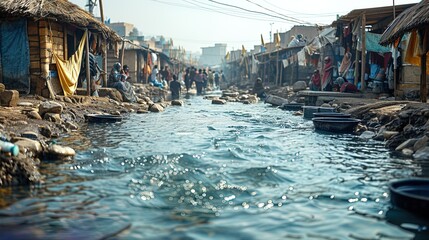 From dried-up rivers to rationed supplies, the impacts of drinking water scarcity are felt across - obrazy, fototapety, plakaty