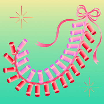 Lunar New Year Firecrackers on color background