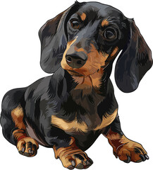 Dachshund Dog adorable art vector illustration