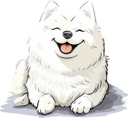 Samoyed dog adorable art vector illustration