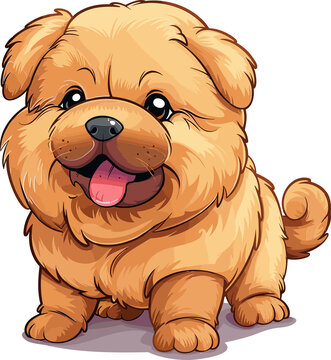 recommend clip art: Chow Chow adorable art vector illustration