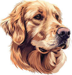 Golden Retriever adorable art vector illustration dog