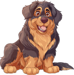 Tibetan Mastiff  adorable art vector illustration