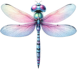 Enchanting Whimsical Wings: Delight in the Beauty of Watercolor Dragonflies - Perfect for Nature Lovers and Art Enthusiasts