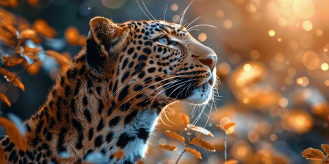 Leopard Sitting in Tall Grass