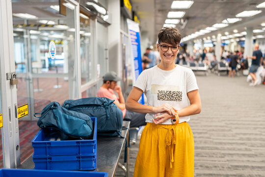 Woman at the airport.