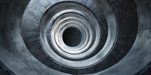 Naklejka premium 3d render of abstract tunnel with light coming through the end - Ai Generated