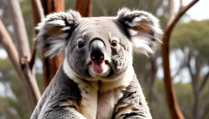 Fototapeten A-Koala-With-Its-Fur-Blown-Back-By-A-Gust-Of-Wind- © Aimal