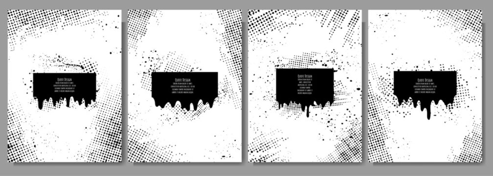 Vector editable illustration. Ink brush strokes mess with halftone dots. Design for poster, invitation, gift card, coupon, book cover, magazine. Melted banner. Retro vintage background collection - Powered by Adobe