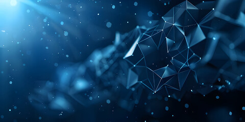 Abstract polygonal space low poly dark background with connecting dots and lines - Ai Generated