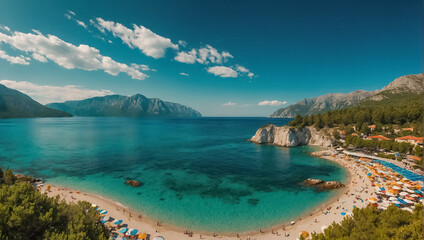 Fototapeta premium magnificent Becici beach in Montenegro