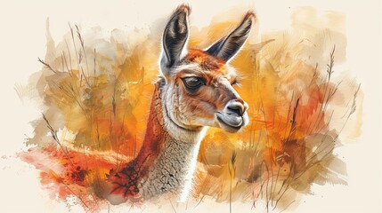 Fototapeta premium A modern illustration of a llama alpaca