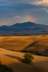 An interesting phenomenon of refraction of light full of a whole palette of colors after rain and...