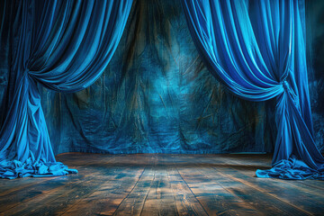 Stage with curtains. Created with Ai