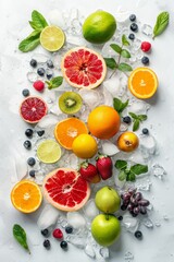 Assorted Fresh Fruit on Crushed Ice