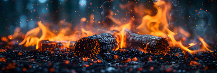 Burning long pieces of wood,
Fire is dangerous and should be avoided
