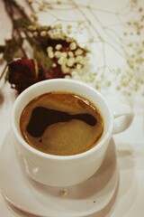 arabic and turkish cup coffee with red rose