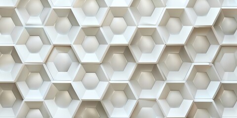 Fototapeta na wymiar White background with a pattern of hexagons. The pattern is made up of honeycomb texture.