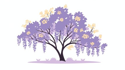 Ethereal Vitex Tree Blossom Illustration Generative AI