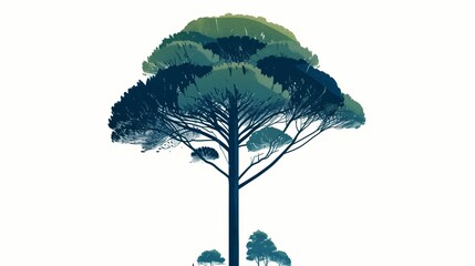 Minimalist Araucaria Tree Affirmation Illustration Generative AI