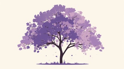 Serene Jacaranda Tree with Purple Blooms Generative AI